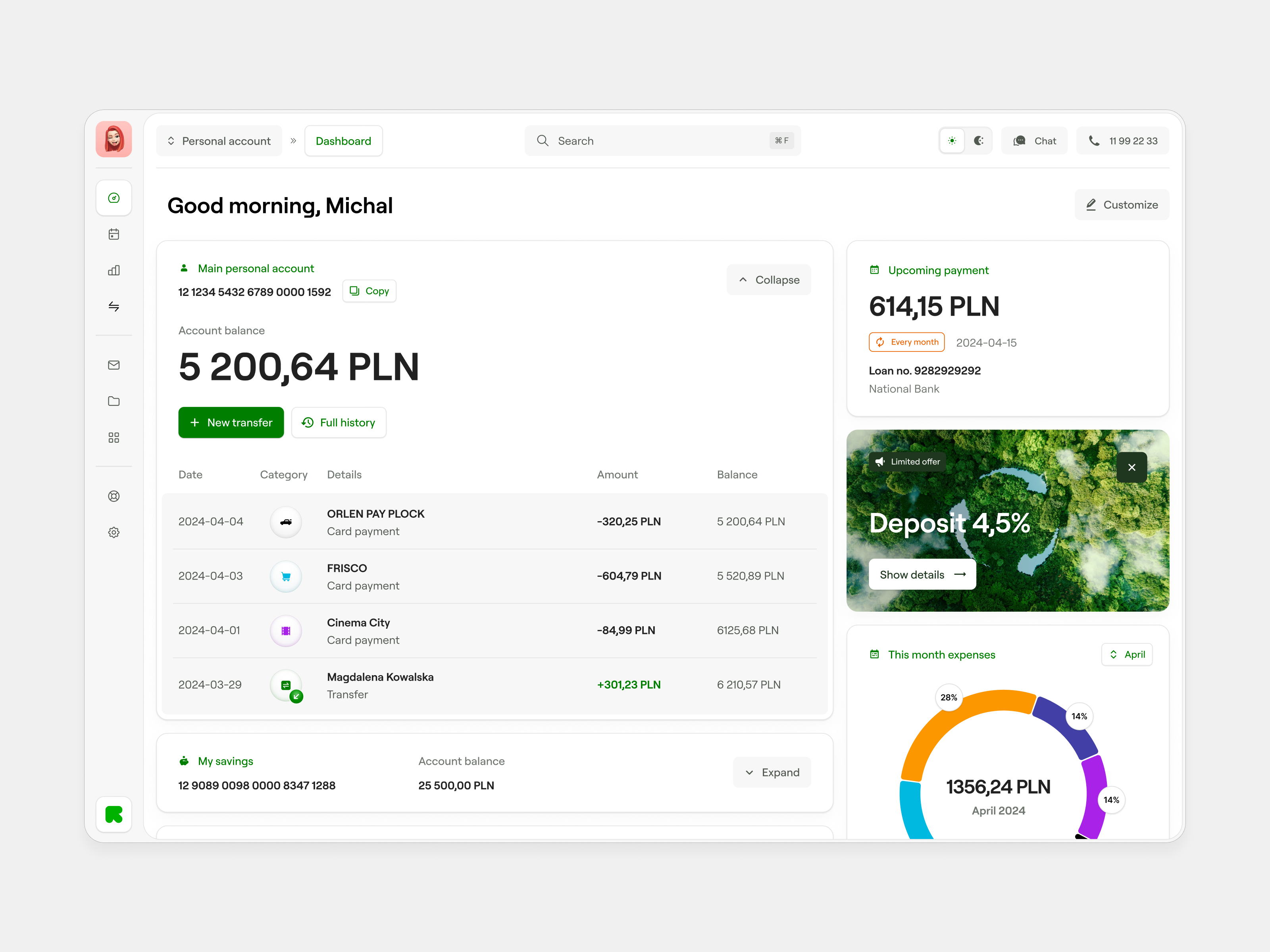 Example of Desktop Banking