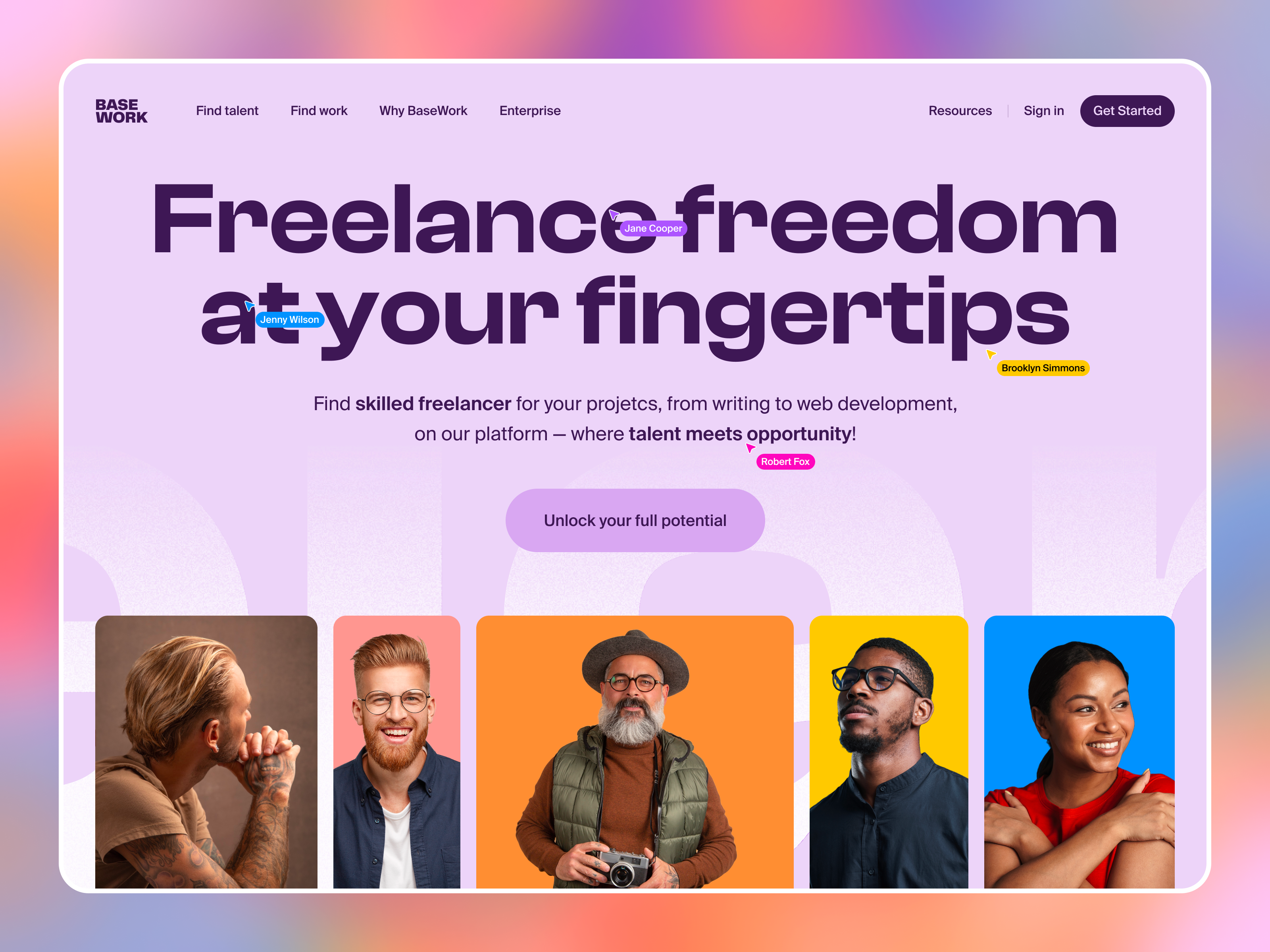 Example of Freelancer Marketplace -  Landing UI