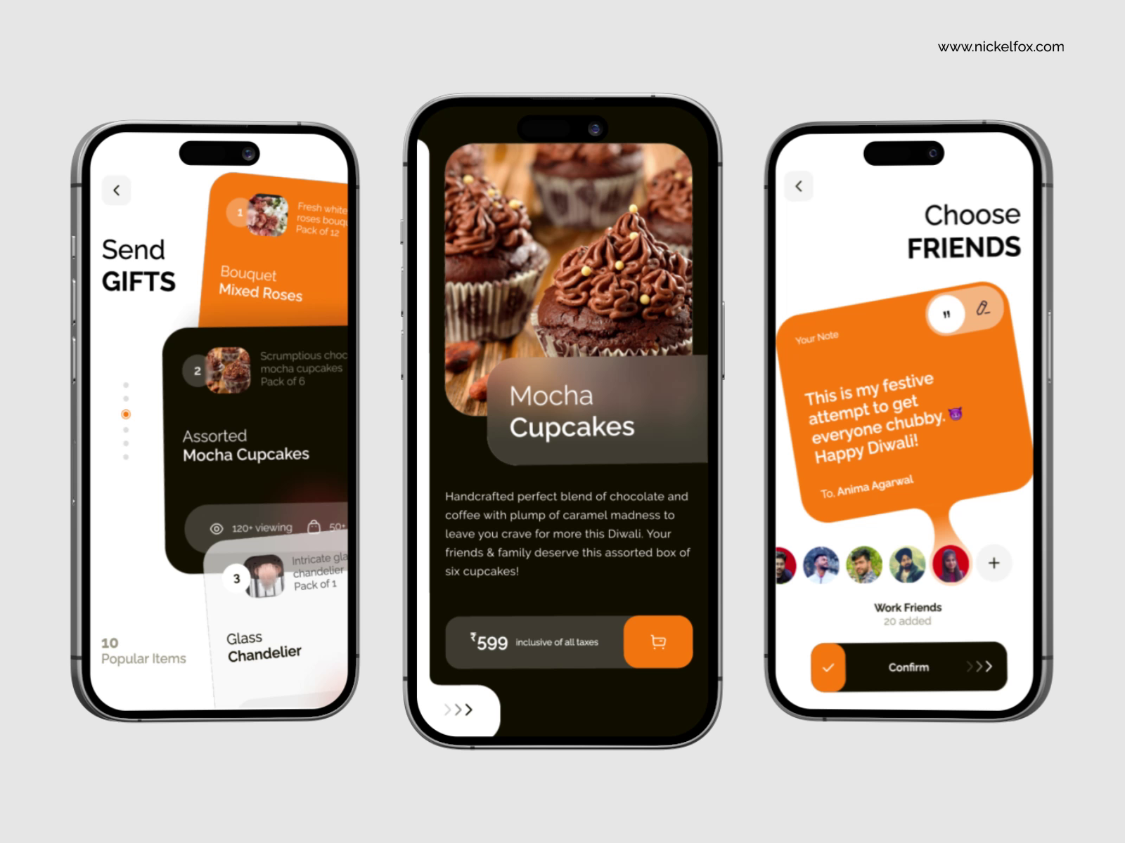 Example of Gifting Mobile App design: iOS Android ux ui designer