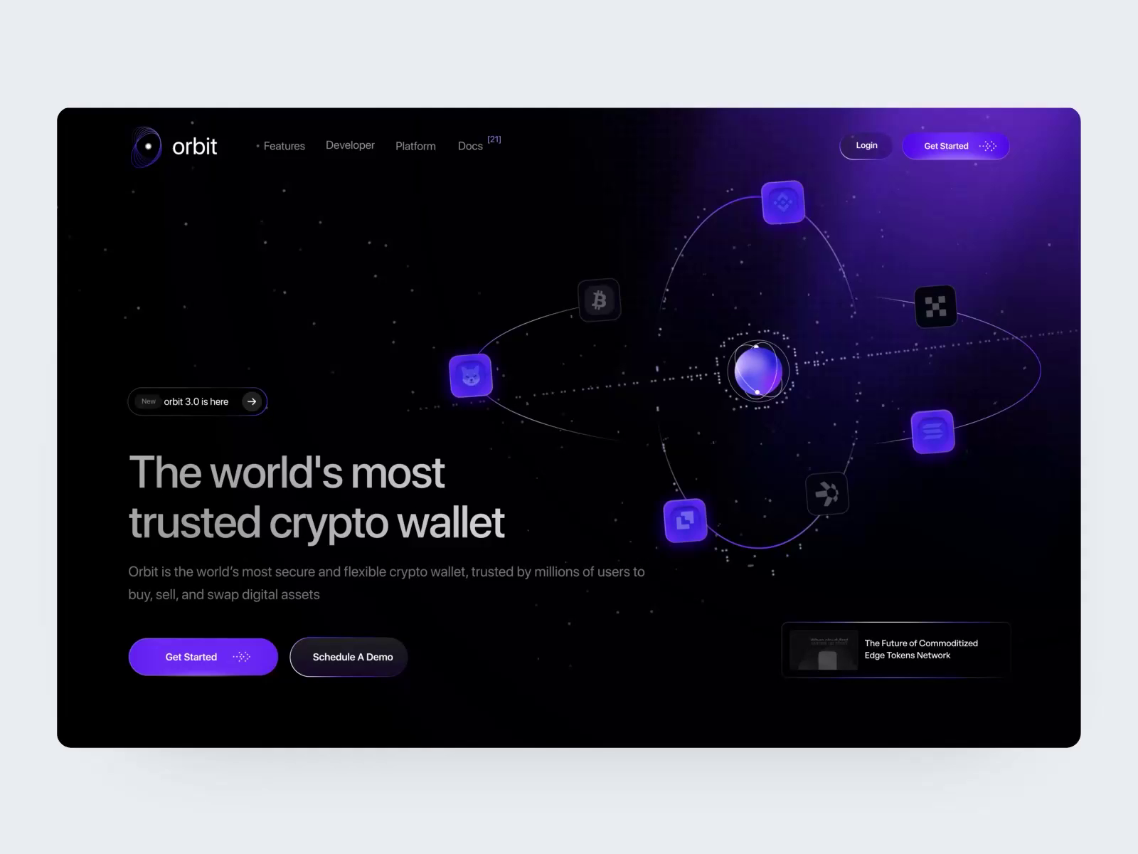 Example of Orbit - Web3 Landing Page